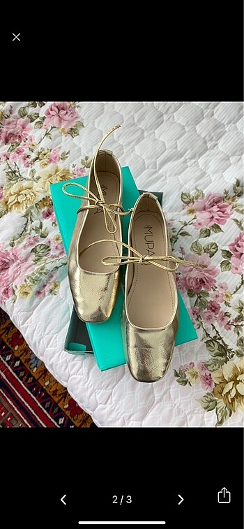 Diğer Mupa Shoes Gold Rugan Bağcıklı Babet