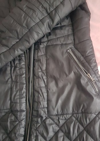 Fermuarlı Siyah Kadın Midi Mont - Görsel 7