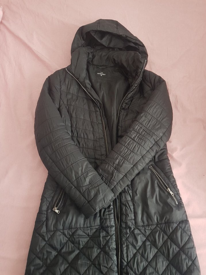 Fermuarlı Siyah Kadın Midi Mont - Görsel 4