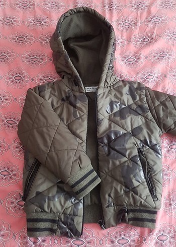 Kapüşonlu Kamuflaj Desenli Erkek Çocuk Mont - Görsel 2