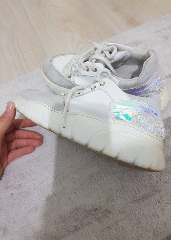 Beyaz Kadın Platform Spor Ayakkabı - Görsel 9