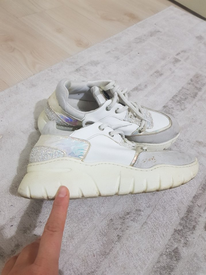 Beyaz Kadın Platform Spor Ayakkabı - Görsel 3