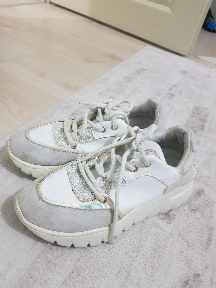 Beyaz Kadın Platform Spor Ayakkabı - Görsel 5