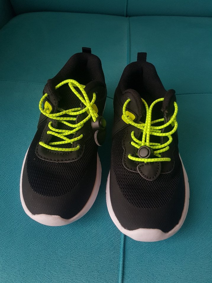 Siyah Renkli Neon Bağcıklı Erkek Spor Ayakkabı - Görsel 2