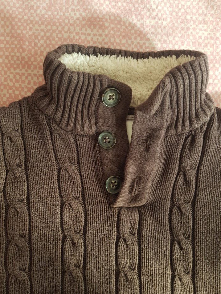Erkek Çocuk Kahverengi Balıkçı Yaka Örgü Kazak - Görsel 4