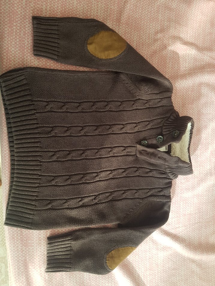 Erkek Çocuk Kahverengi Balıkçı Yaka Örgü Kazak - Görsel 2