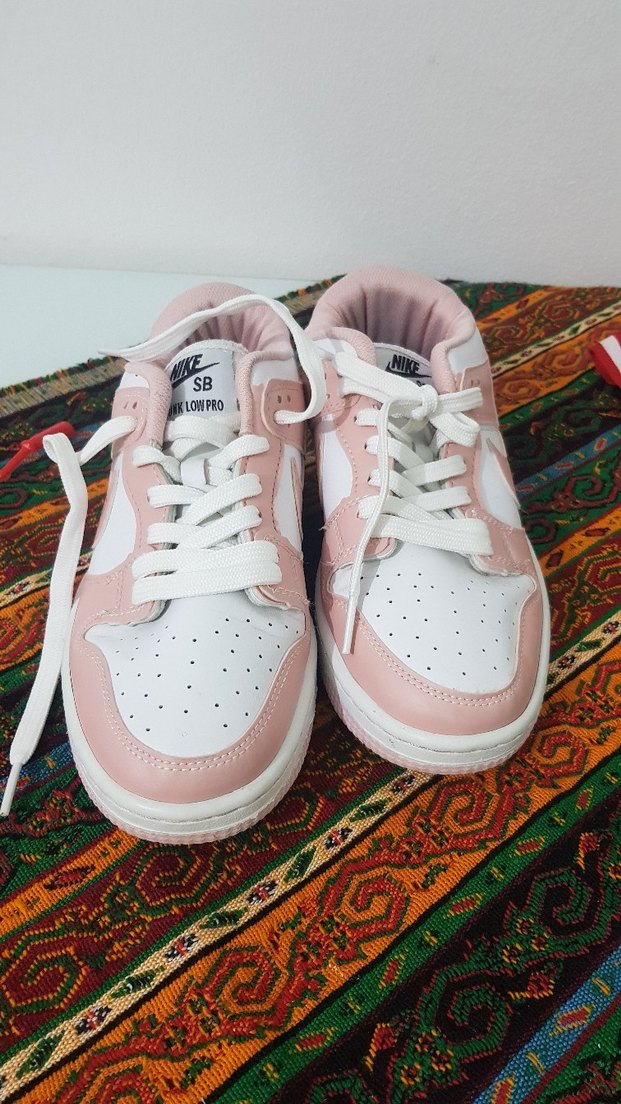 Pembe Bağcıklı Blok Topuklu Spor Ayakkabı - Görsel 3