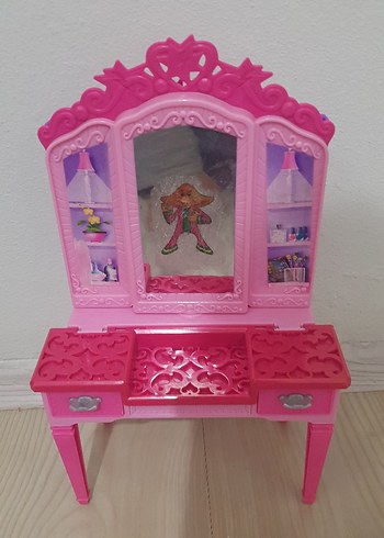 Renkli Pembe Çocuk Oyun Makyaj Masası - Görsel 3