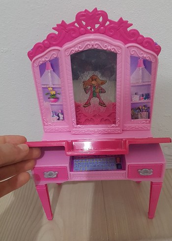 Renkli Pembe Çocuk Oyun Makyaj Masası - Görsel 2