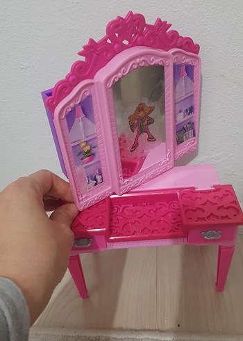 Renkli Pembe Çocuk Oyun Makyaj Masası - Görsel 5