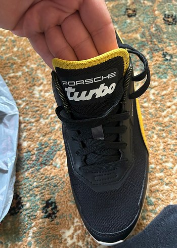 39 Beden Siyah Sarı Puma Porsche Erkek bayan Spor Ayakkabı