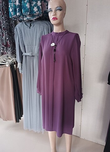 m Beden mor Renk Tesettür mor tunik gömlek