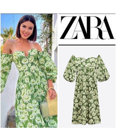 Zara balon kol cepli elbise