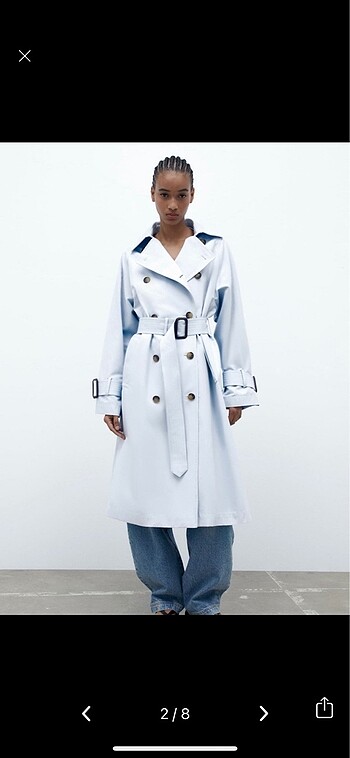 m Beden Zara trenchcoat etiketli