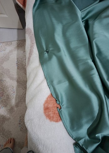 Kırmızı Drapeli Uzun Abiye Elbise - Görsel 7