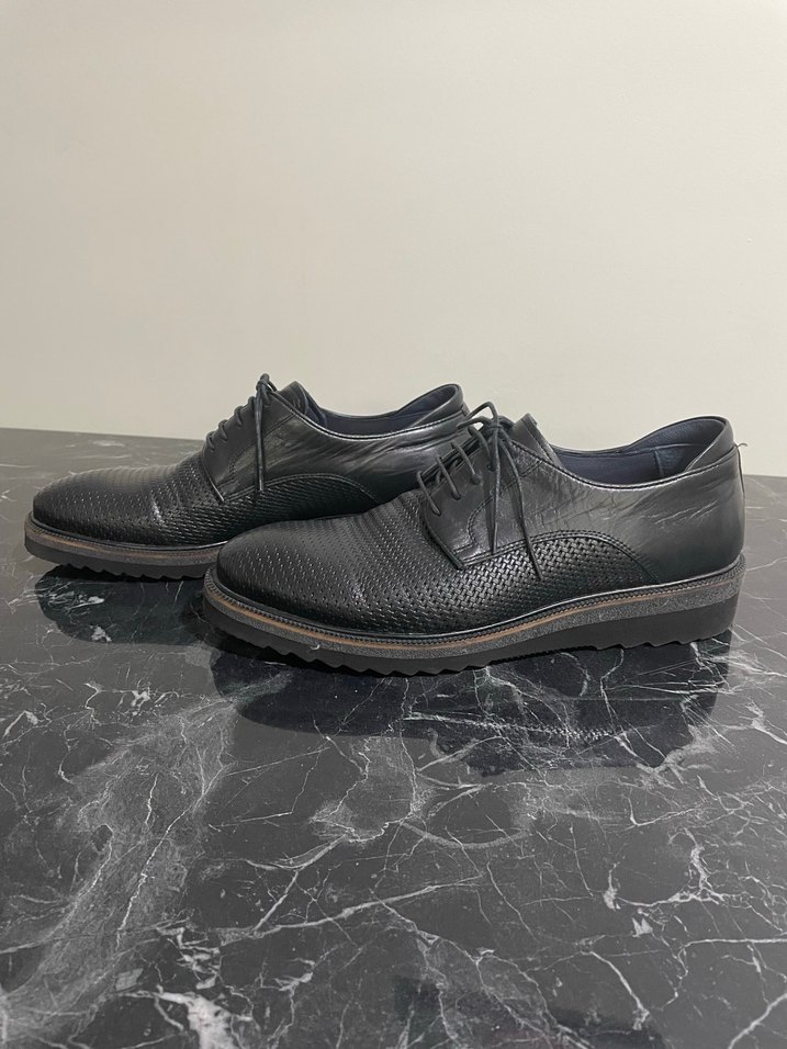 İnci deri Siyah Erkek Ayakkabı - Görsel 2