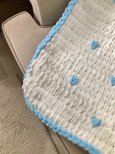 Kalpli bebe mavisi puffy bebek battaniyesi ,ürünlerim el emeğidi - Görsel 5