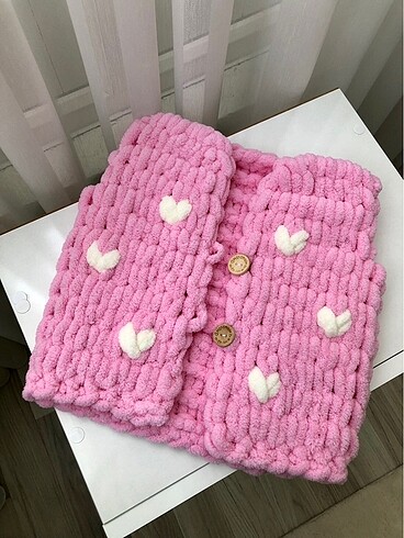 Puffy Pie Pembe mini kalpli bebek yelek