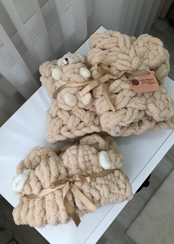 Bebek yelek bere patik takımı ürünlerim el emeğidir. - Görsel 2