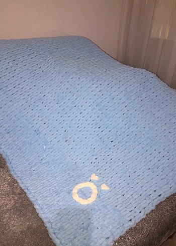 Puffy bebe mavisi bebek battaniye - Görsel 3