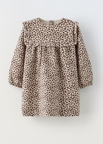 ZARA Kız cocuk leopar elbise 4-5 yas