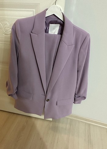 Mor Düğmeli Kadın Blazer Ceket - Görsel 3