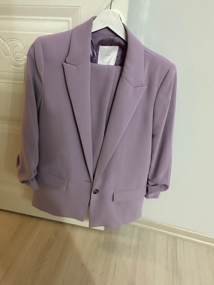 Mor Düğmeli Kadın Blazer Ceket - Görsel 3