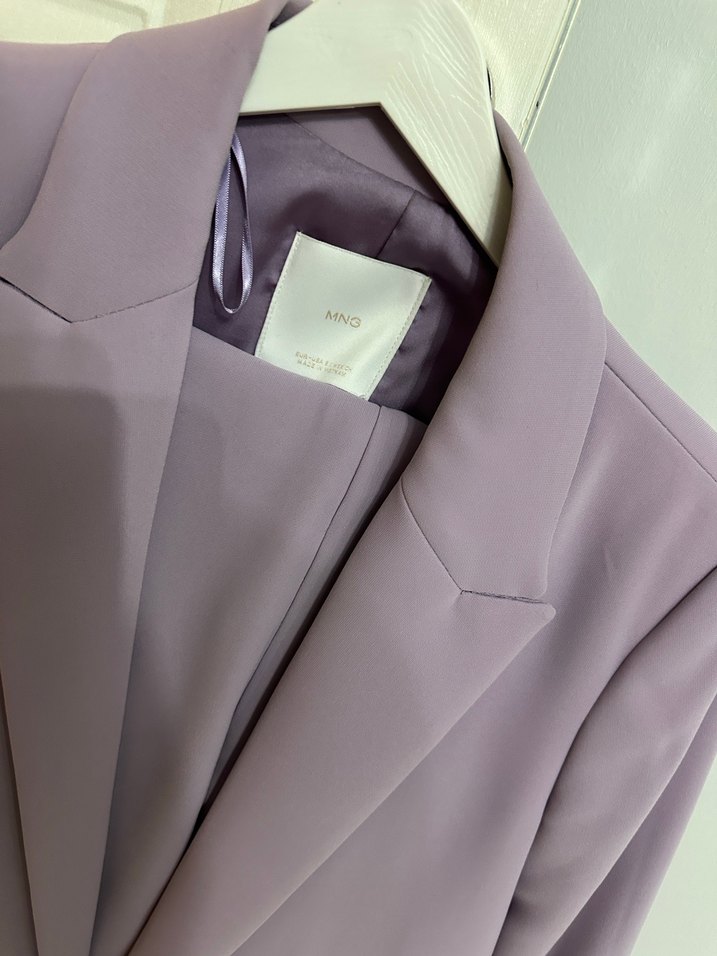 Mor Düğmeli Kadın Blazer Ceket - Görsel 4