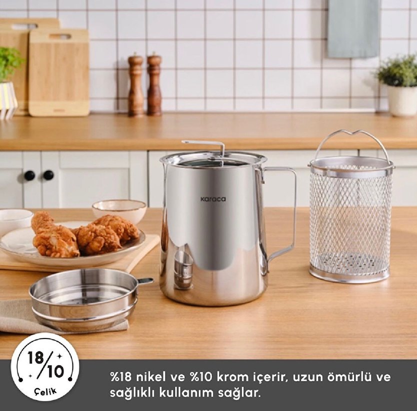 Karaca Paslanmaz Çelik kızartma tenceresi - Görsel 4