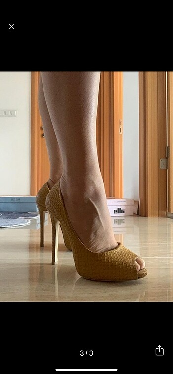 38 Beden Sarı stiletto