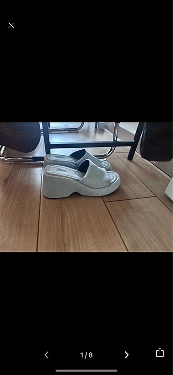 Zara Denim Kot Platform Sandalet