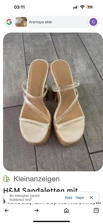 38 Beden camel Renk H&M Sandalet