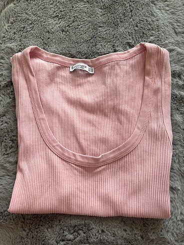 xl Beden pembe Renk Stradivarius Sıfır Kollu Tshirt
