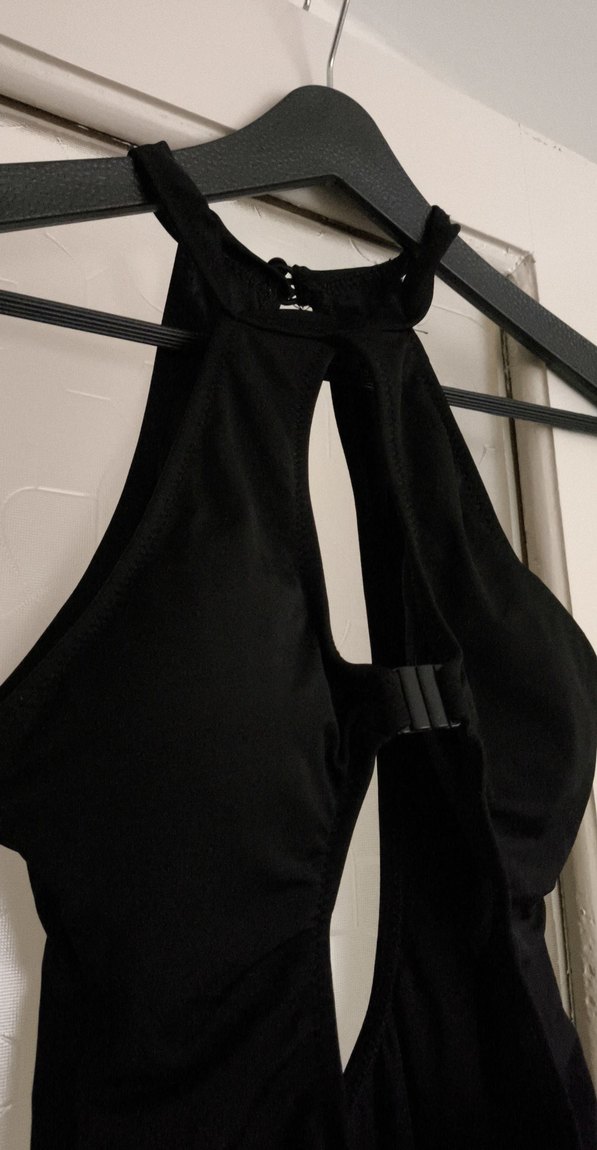 Siyah Gotik Tokalı Kadın Mayo - Görsel 3