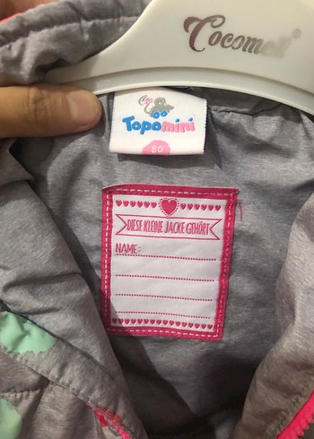 Kız bebek Gri Puantiyeli Fermuarlı Yelek - Görsel 3