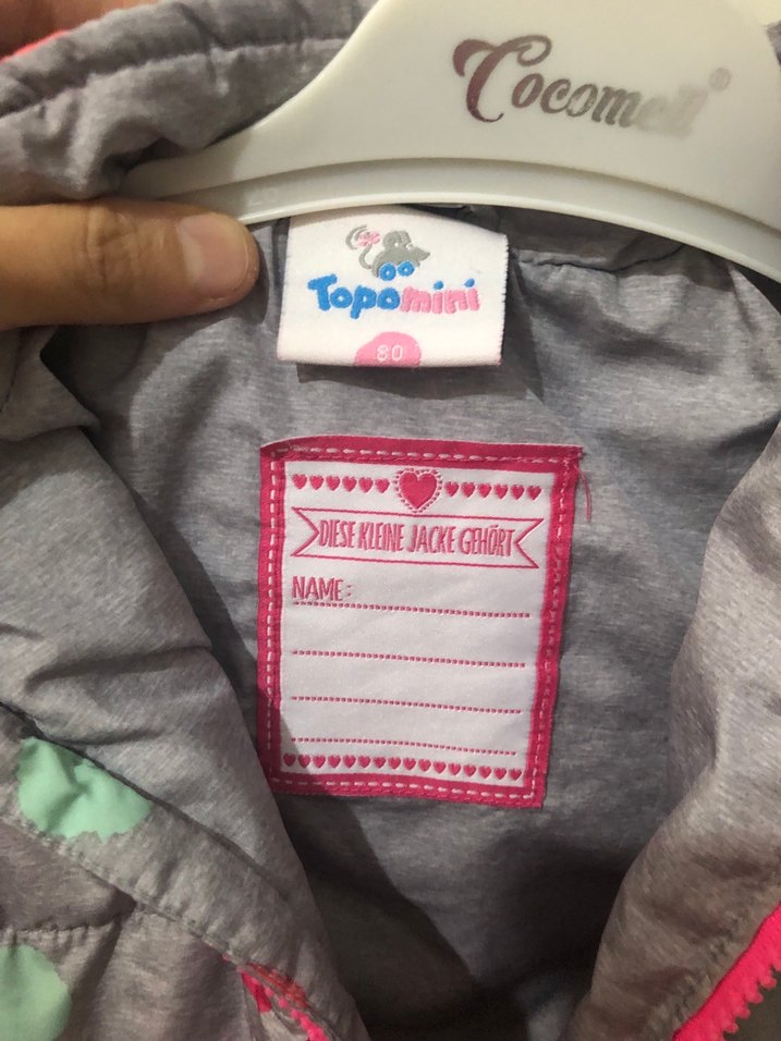 Kız bebek  Gri Puantiyeli Fermuarlı Yelek - Görsel 3