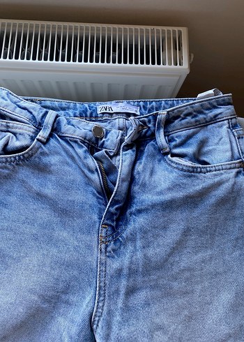 34 Beden mavi Renk Kadın Mavi Gri Bol Kesim Midi Kot Pantolon