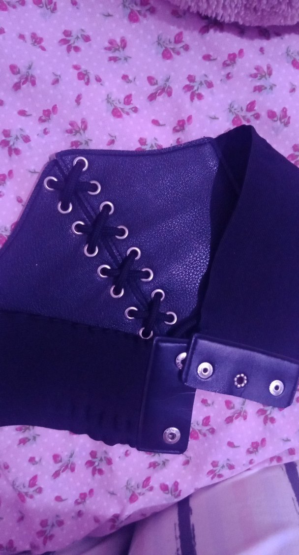 siyah Deri Gotik Kadın Kemer - Görsel 3