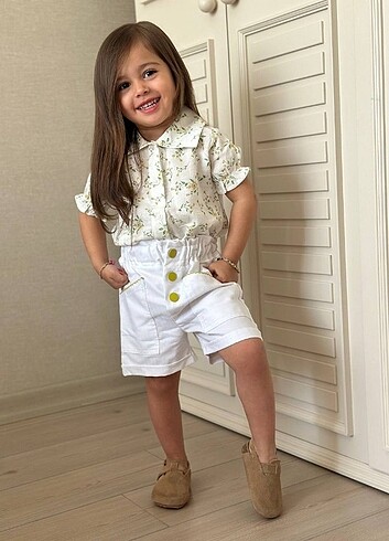 24-36 Ay Beden beyaz Renk ZARA BABY YAKA GÖMLEKLİ TAKIM