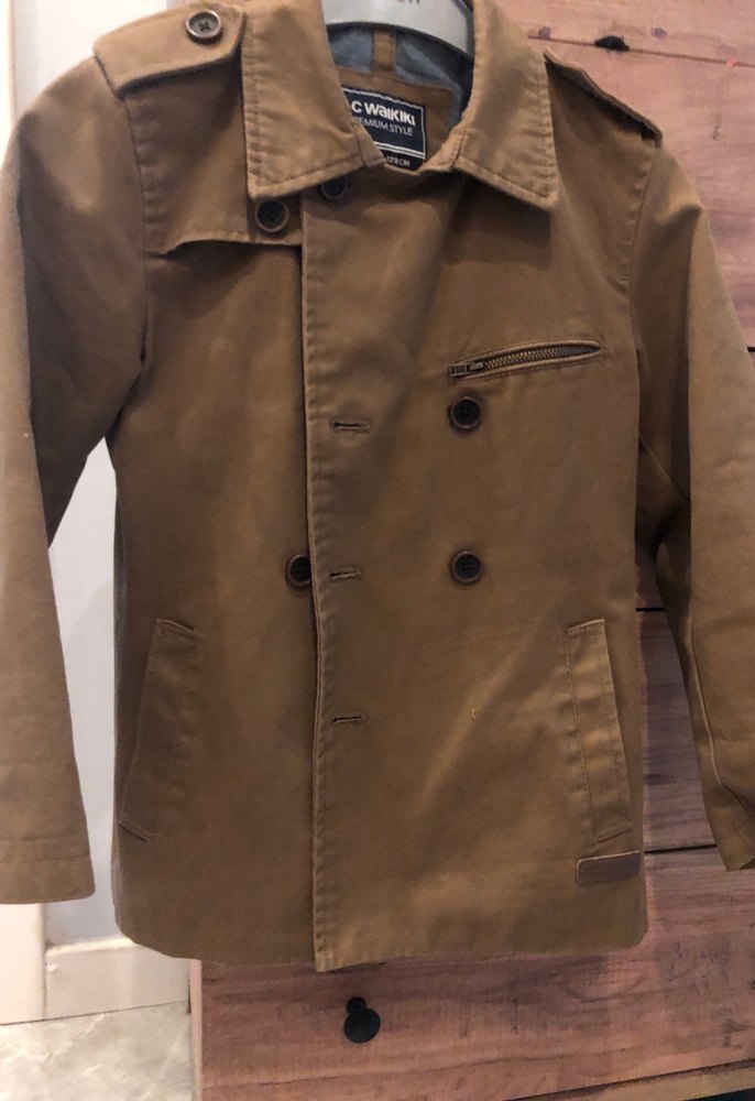 Erkek Çocuk Kahverengi Süet Düğmeli trenç - Görsel 4