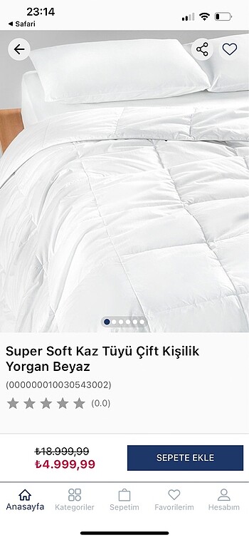 English home kuş tüyü yorgan