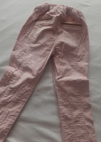 Kız Çocuk Pileli Pembe Keten Pantolon - Görsel 2