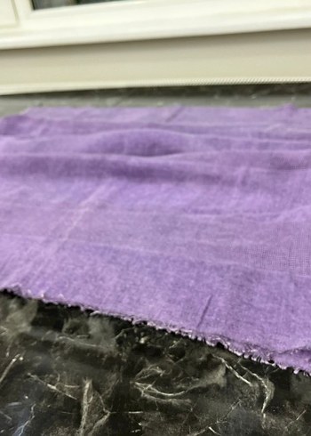 Kadınlar için Mor Keten Pilili Şal - Görsel 5