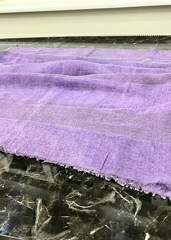 Kadınlar için Mor Keten Pilili Şal - Görsel 3