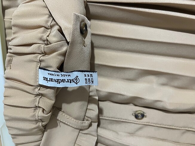 m Beden camel Renk Stradivarius Piliseli etek
