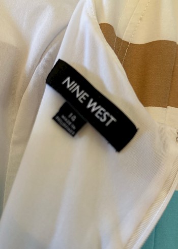 42 Beden çeşitli Renk Çizgili, Pilili, Midi Kadın Elbise Nine West