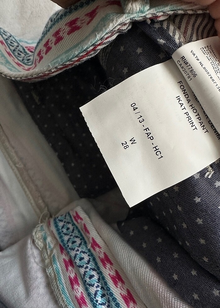 Renkli kot şort - Görsel 2