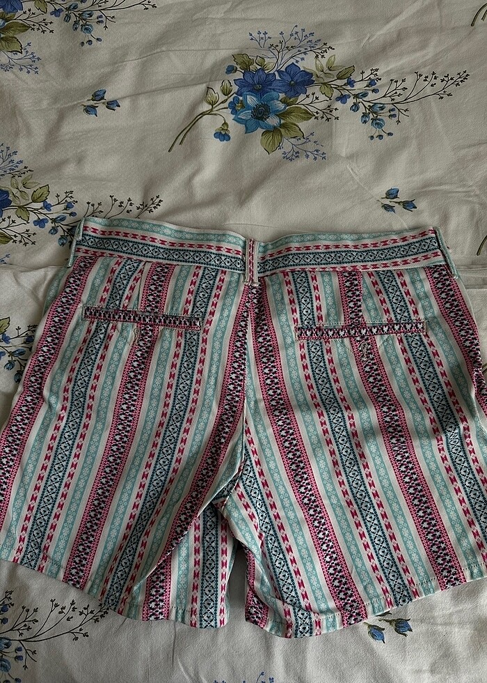 Renkli kot şort - Görsel 3