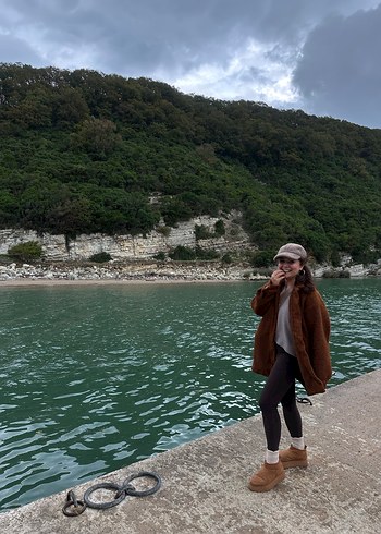 Kahverengi Kadın Midi Parka Koton - Görsel 4