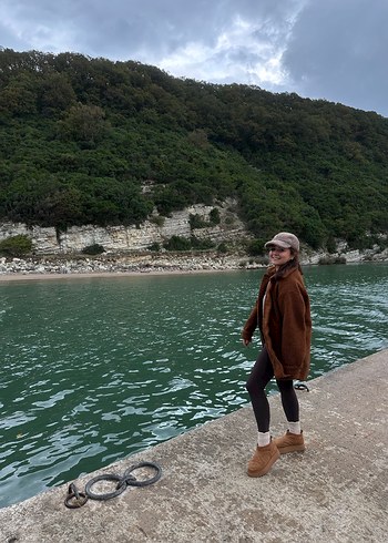 Kahverengi Kadın Midi Parka Koton - Görsel 2